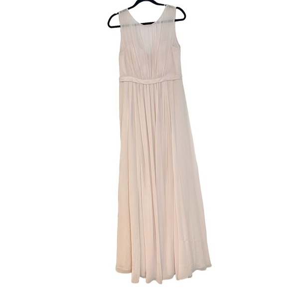 Jenny Yoo Collection Illusion Scoop Neck Gathered Pleated Sleeveless Formal Gown - Picture 7 of 12